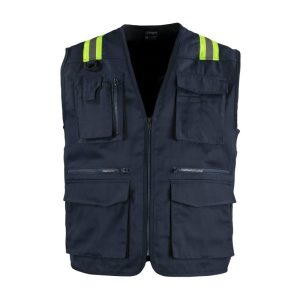 Chaleco Geólogo Gabardina Dual Hi-Vis Con Cinta Día y Noche Hombre